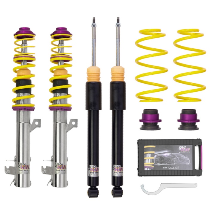 102800AD-2849 Ibiza (6J) inkl. Cupra (Med Drive Select) 06/08- Coiloverkit KW Suspension Inox 1
