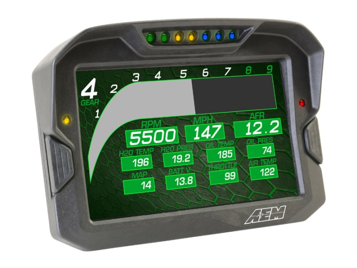 30-5703 AEM CD-7LG Carbon Digital Dash (Med Logger / Med GPS)