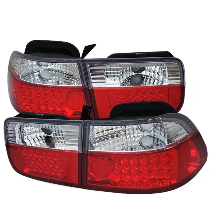 ALT-YD-HC96-2D-LED-RC Honda Civic 96-00 2Dr LED Bakljus - Röda Klara Spyder Auto