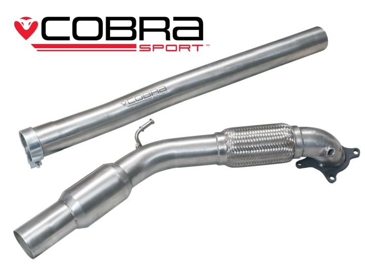 COBRA-AU10 Audi A3 (8P) 2.0 TFSI 2WD (3 & 5-dörrars) 04-12 Frontpipe & Sportkatalysator (200 Cell) Cobra Sport