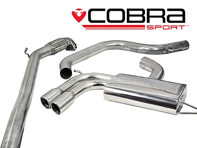 COBRA-AU15d Audi A3 (8P) 2.0 TFSI 2WD (3 & 5-dörrars) 04-12 Turboback-system (Med De-Cat & Ej Ljuddämpat) Cobra Sport