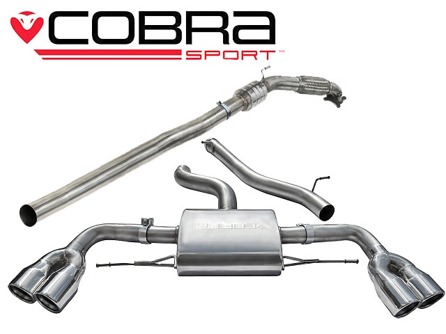 COBRA-AU34b Audi TTS 2.0 TTS (Mk2) (Quattro) Coupe 08- Turboback-system (Med Sportkatalysator & Ej Ljuddämpat) Cobra Sport