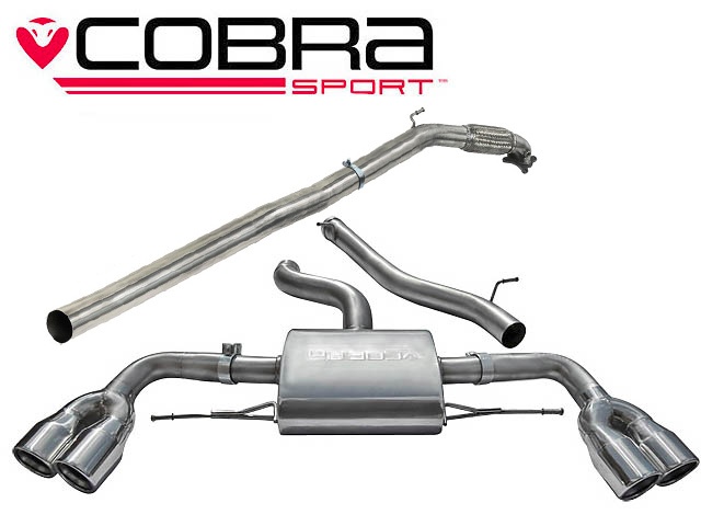 COBRA-AU34d Audi TTS 2.0 TTS (Mk2) (Quattro) Coupe 08- Turboback-system (Med De-Cat & Ej Ljuddämpat) Cobra Sport