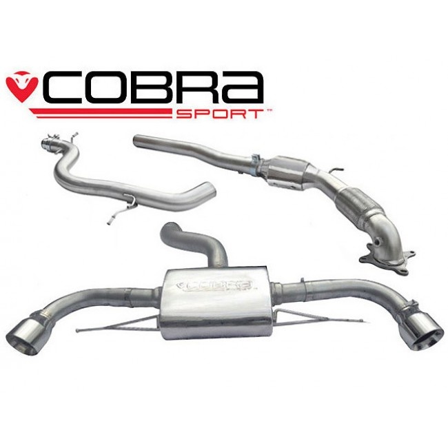 COBRA-AU37a Audi TT 1.8 & 2.0 TFSI (Mk2) (2WD) Dubbla Utblås 11- Turboback-system (Med Sportkatalysator) Cobra Sport