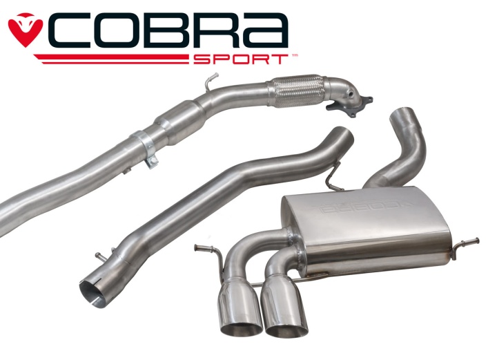 COBRA-AU46b Audi A3 (8P) 2.0 TFSI Quattro (3-dörrars) 04-12 Turboback-system (Med Sportkatalysator & Ej Ljuddämpat) Cobra Sport