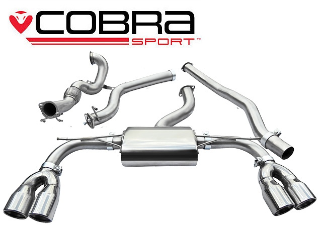 COBRA-AU54d Audi S3 (8V) (3-dörrars) Quattro 13- Turboback-system (Med De-Cat & Ej Ljuddämpat) Cobra Sport