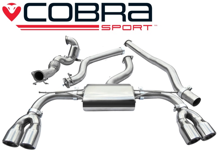 COBRA-AU68b Audi S3 (8V) (saloon) Quattro 13- Turboback-system (Med Sportkatalysator & Ej Ljuddämpat) Cobra Sport