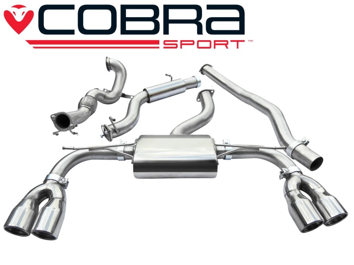 COBRA-AU68c Audi S3 (8V) (saloon) Quattro 13- Turboback-system (Med De-Cat & Ljuddämpare) Cobra Sport
