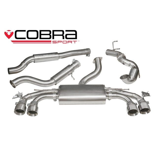 COBRA-AU78a Audi TTS 2.0 TFSI (MK3) (Quattro) Coupe 15- Turboback-system (Med Sportkatalysator & Ljuddämpare) - Valved Cobra Sport