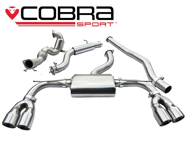 COBRA-AU83a Audi S3 (8V) (5-dörrars) Quattro 13- Turboback-system (Med Sportkatalysator & Ljuddämpare) Cobra Sport
