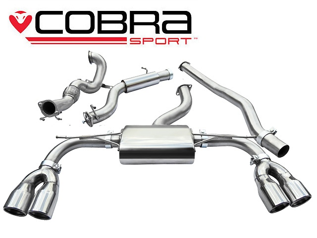 COBRA-AU83c Audi S3 (8V) (5-dörrars) Quattro 13- Turboback-system (Med De-Cat & Ljuddämpare) Cobra Sport