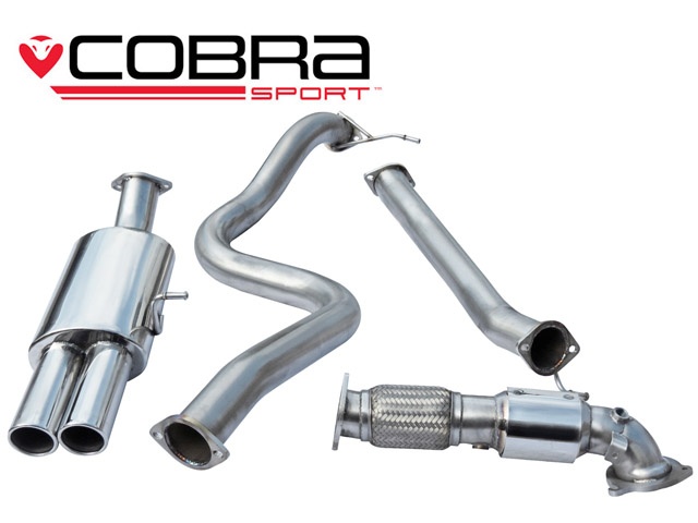 COBRA-FD66b Ford Fiesta Mk7 ST180 & ST200 13- Turboback-system (Med Sportkatalysator & Ej Ljuddämpat) Dubbla utblås Cobra Sport