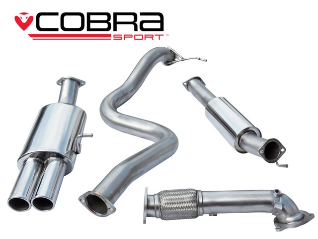 COBRA-FD66c Ford Fiesta Mk7 ST180 & ST200 13- Turboback-system (Med De-Cat & Ljuddämpare) Dubbla utblås Cobra Sport