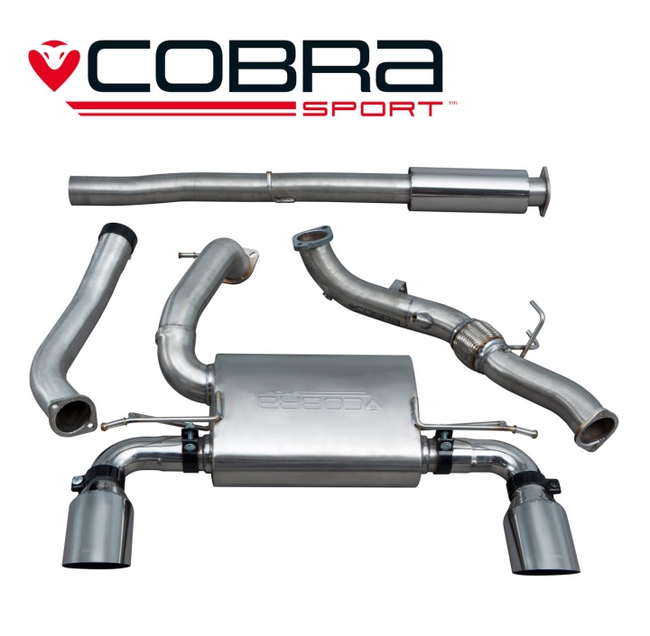 COBRA-FD89c Ford Focus RS (Mk3) 15- Turboback-system (Med De-Cat & Ljuddämpare) (Non-Valved) Cobra Sport