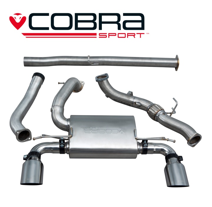 COBRA-FD89d Ford Focus RS (Mk3) 15- Turboback-system (Med De-Cat & Ej Ljuddämpat) (Non-Valved) Cobra Sport