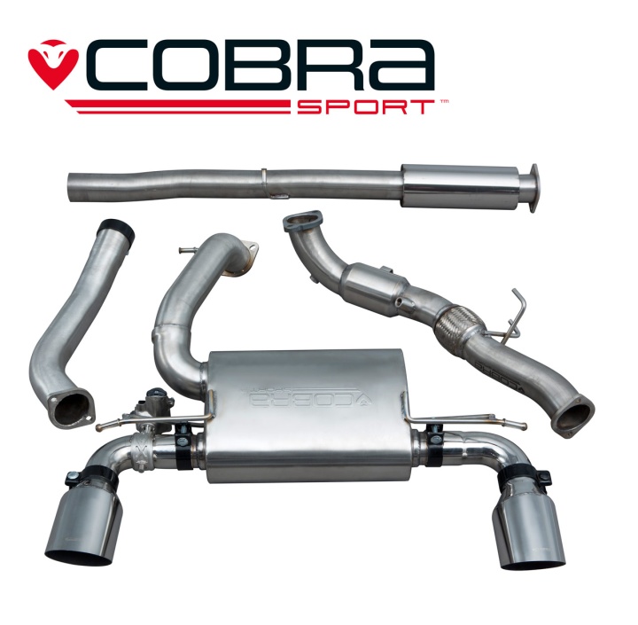 COBRA-FD93a Ford Focus RS (Mk3) 15- Turboback-system (Med Sportkatalysator & Ljuddämpare) (Valved) Cobra Sport