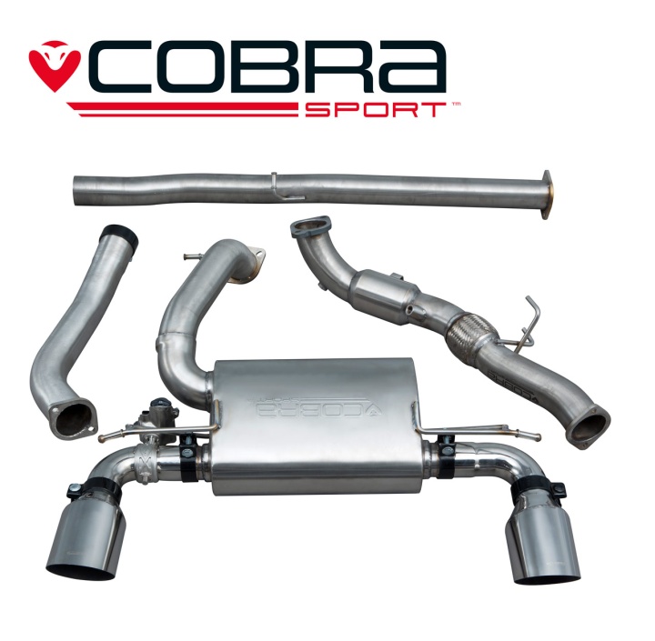 COBRA-FD93b Ford Focus RS (Mk3) 15- Turboback-system (Med Sportkatalysator & Ej Ljuddämpat) (Valved) Cobra Sport