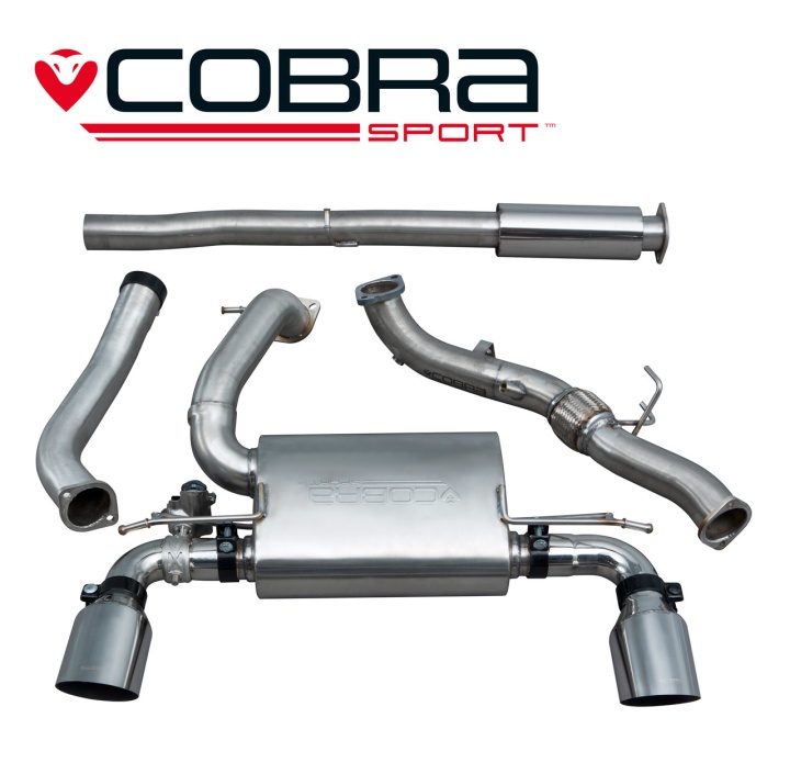 COBRA-FD93c Ford Focus RS (Mk3) 15- Turboback-system (Med De-Cat & Ljuddämpare) (Valved) Cobra Sport