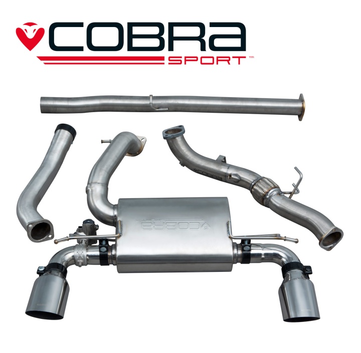 COBRA-FD93d Ford Focus RS (Mk3) 15- Turboback-system (Med De-Cat & Ej Ljuddämpat) (Valved) Cobra Sport