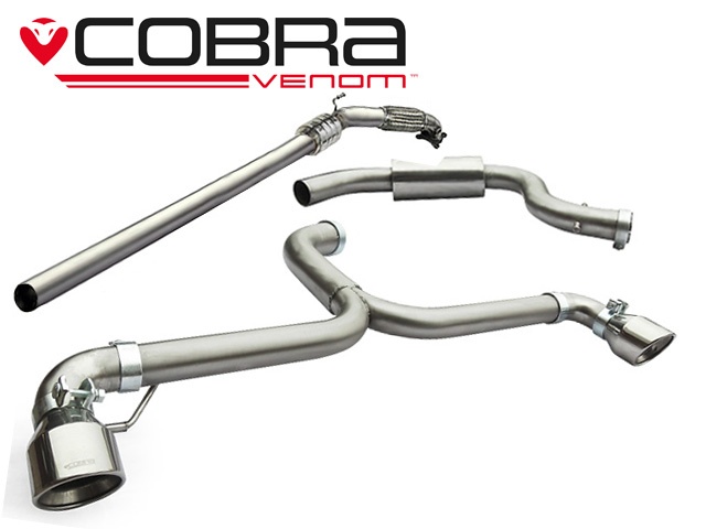 COBRA-VW40a Volkswagen Golf GTI Mk6 (5K) 09-12 Turboback-system (Med Sportkatalysator) (Venom Range - Låg ljudvolym) Cobra Sport