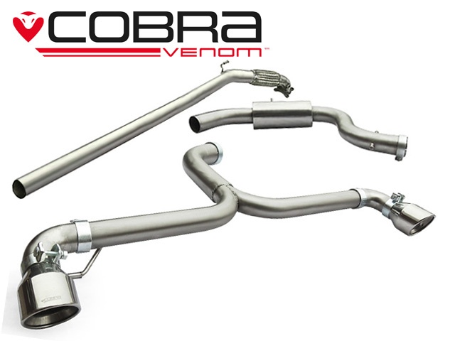 COBRA-VW40c Volkswagen Golf GTI Mk6 (5K) 09-12 Turboback-system (Med De-Cat) (Venom Range - Låg ljudvolym) Cobra Sport