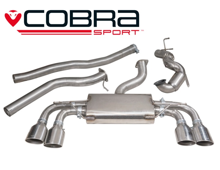 COBRA-VW50b Volkswagen Golf R Mk7 (5G) 12- Turboback-system (Med Sportkatalysator & Ej Ljuddämpat) - Non-Valved Cobra Sport