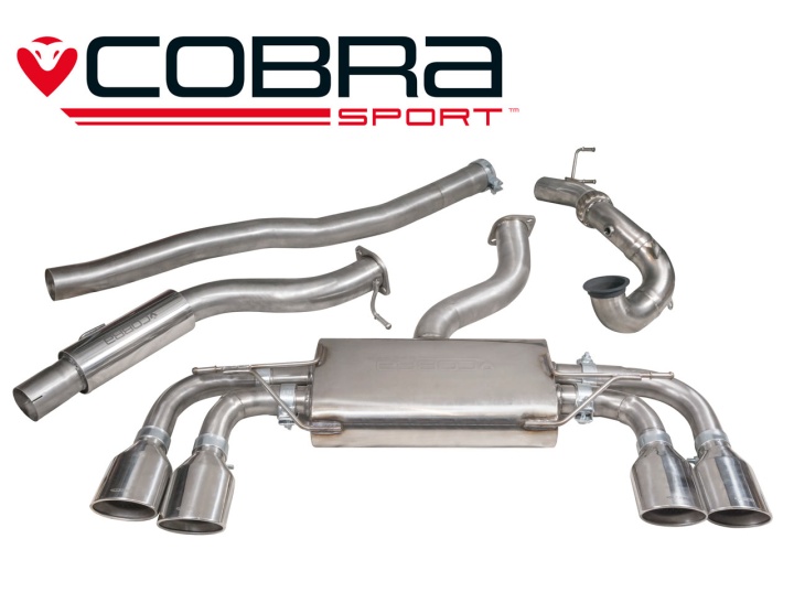 COBRA-VW50c Volkswagen Golf R Mk7 (5G) 12- Turboback-system (Med De-Cat & Ljuddämpare) - Non-Valved Cobra Sport