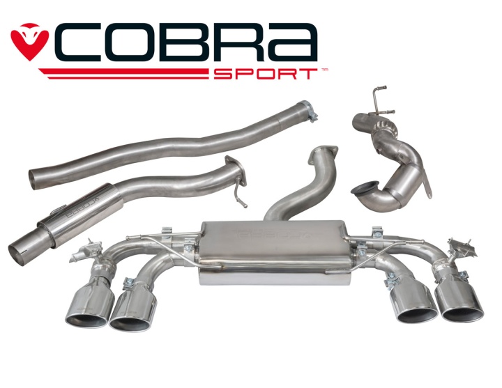 COBRA-VW70a Volkswagen Golf R Mk7 (5G) 12- Turboback-system (Med Sportkatalysator & Ljuddämpare) - Valved Cobra Sport