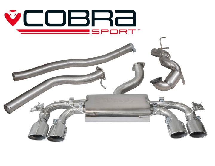 COBRA-VW70b Volkswagen Golf R Mk7 (5G) 12- Turboback-system (Med Sportkatalysator & Ej Ljuddämpat) - Valved Cobra Sport