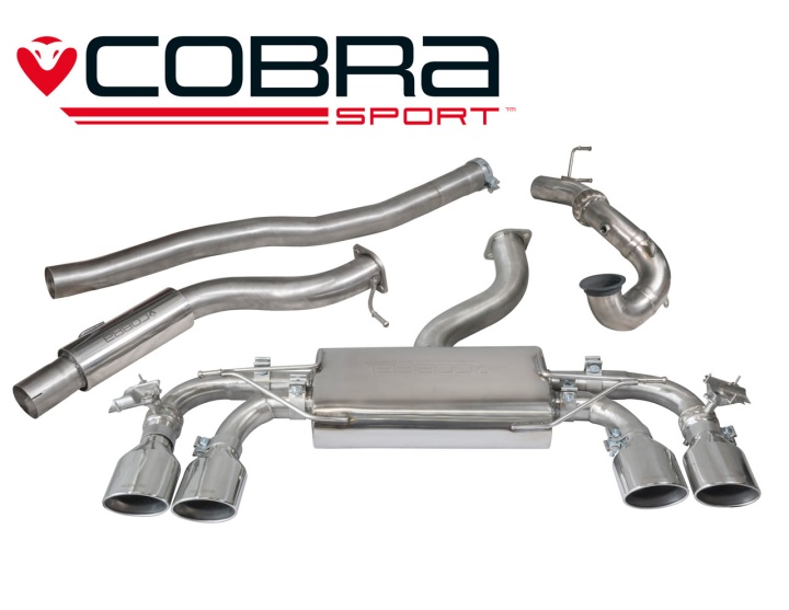 COBRA-VW70c Volkswagen Golf R Mk7 (5G) 12- Turboback-system (Med De-Cat & Ljuddämpare) - Valved Cobra Sport