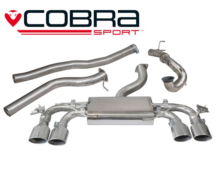 COBRA-VW70d Volkswagen Golf R Mk7 (5G) 12- Turboback-system (Med De-Cat & Ej Ljuddämpat) - Valved Cobra Sport