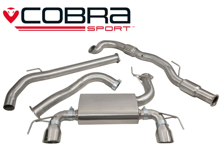 COBRA-VZ19b Opel Corsa E VXR 15- Turboback-system (Med Sportkatalysator & Ej Ljuddämpat) Cobra Sport