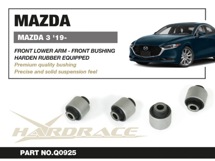 HR-Q0925 Mazda 3 BP 19- Främre Nedre Länkarmar Främre Bussning (Förstärkta Gummibussningar) - 2Delar/Set Hardrace