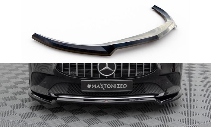 Mercedes-Benz CLA Coupe / Shooting Brake C118 2019+ Frontläpp / Frontsplitter V.1 Maxton Design i gruppen Bilmodeller / Mercedes Benz / CLA-Class 19+ (C118) hos DDESIGN AB (ME-CLA-118-FD1G)