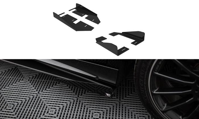Mercedes A-Klass AMG-Line W176 Facelift 2015-2018 Add-On Splitters Maxton Design i gruppen Bilmodeller / Mercedes Benz / A-Klass 12-18 (W176) / Styling hos DDESIGN AB (MEA176FAMGLINECNC-SF1G)