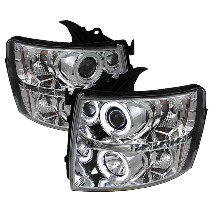 PRO-YD-CS07-CCFL-C Chevy Silverado 1500/2500/3500 07-13 Strålkastare Projektor LED (Utbytbara LEDs) – Krom Spyder Auto