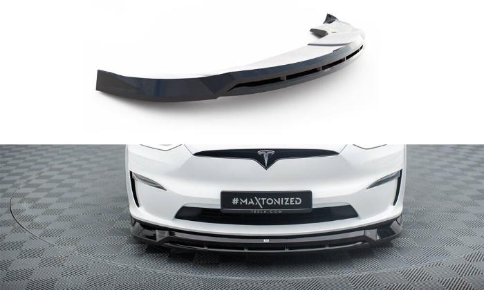 Tesla Model X Mk1 Facelift 2021+ Frontsplitter V.1 Maxton Design i gruppen Bilmodeller / Tesla Motors / Tesla Model X 2015+ hos DDESIGN AB (TE-MODELX-1F-FD1G-FD1RG)