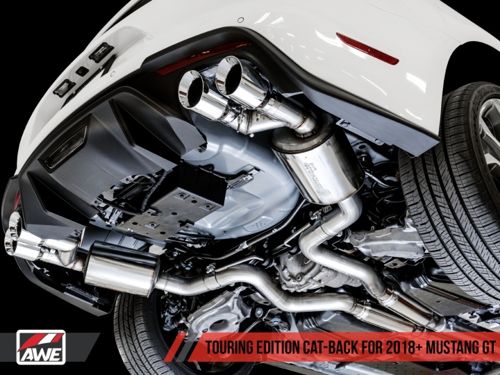 awe3015-42102 Mustang GT S550 18+ Catback Touring / Track Edition AWE Tuning (Polerade, Touring Edition)