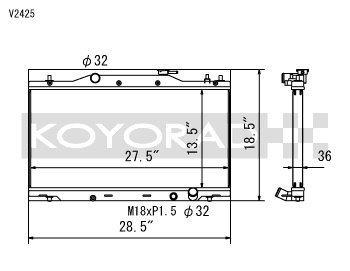 koyV2425 Acura RSX 02-06 Aluminium Kylare Koyorad