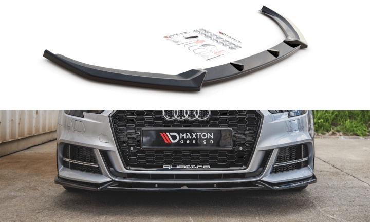 var-AU-S3-3F-FD3T Audi S3 / S-Line 8V 2016-2020 Frontsplitter V.3 (Facelift) Maxton Design 