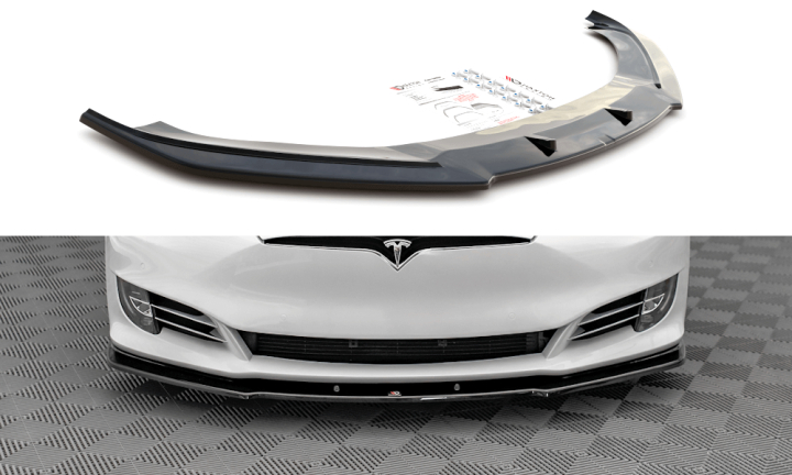var-TE-MODELS-1F-FD1 Tesla Model S Facelift 2016+ Frontsplitter Maxton Design 