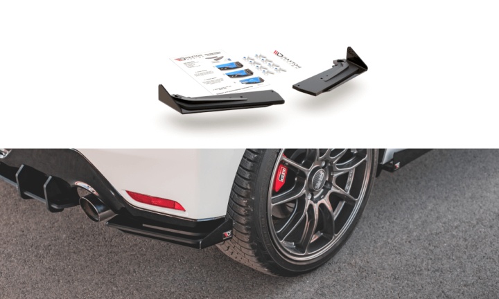 var-TOYA4GR4CNC-RSD1B-RSF Toyota GR Yaris 2020+ Racing Bakre Sidoextensions + Add-on Splitters Maxton Design 