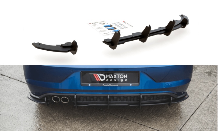 var-VWPO6GTICNC-RS3B VW Polo GTI 2017+ Racing Diffuser V.1 Maxton Design 