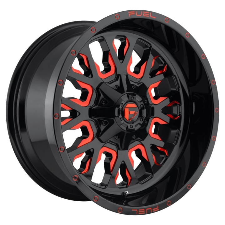 wlp-D61222209846 Fuel 1PC Stroke 22X12 ET-44 6X135/139.7 106.10 Gloss Black Red Tinted Clear