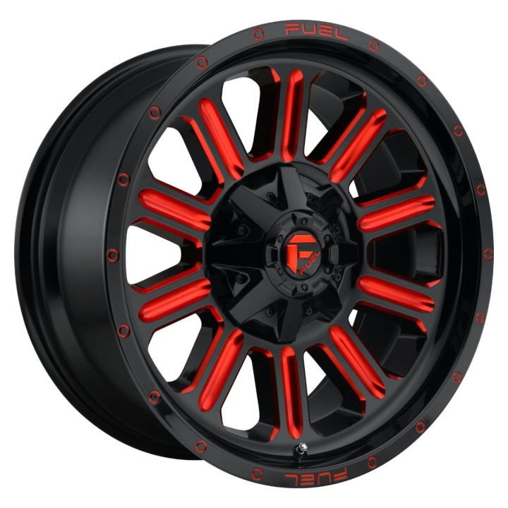 wlp-D62120908250 Fuel 1PC Hardline 20X9 ET1 8X165.1 125.10 Gloss Black Red Tinted Clear