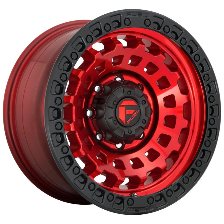 wlp-D63218908245 Fuel 1PC Zephyr 18X9 ET-12 8X165.1 125.10 Candy Red Black Bead Ring