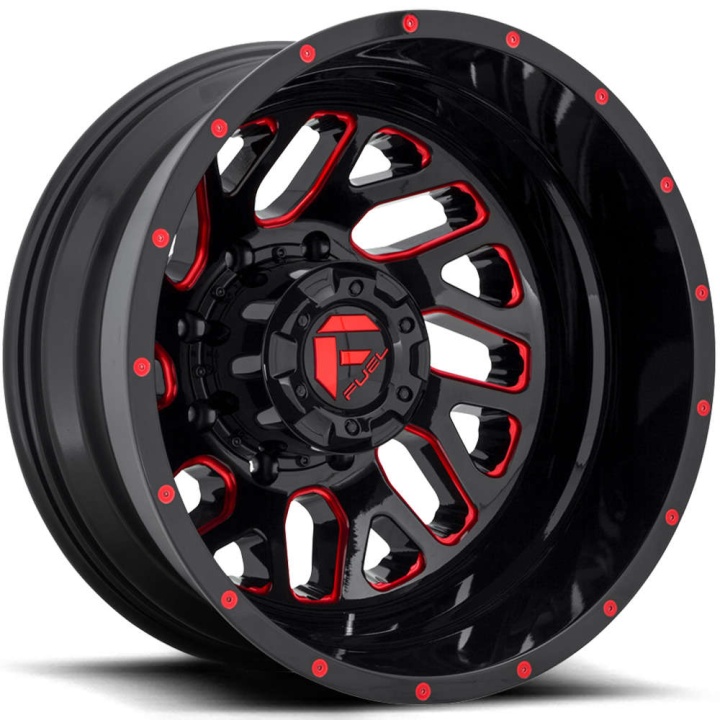 wlp-D65620829335 Fuel 1PC Triton 20X8.25 ET-221 8X210 154.30 Gloss Black Red Tinted Clear