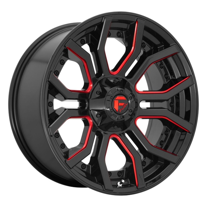wlp-D71220009847 Fuel 1PC Rage 20X10 ET-18 6X135/139.7 106.10 Gloss Black Red Tinted Clear
