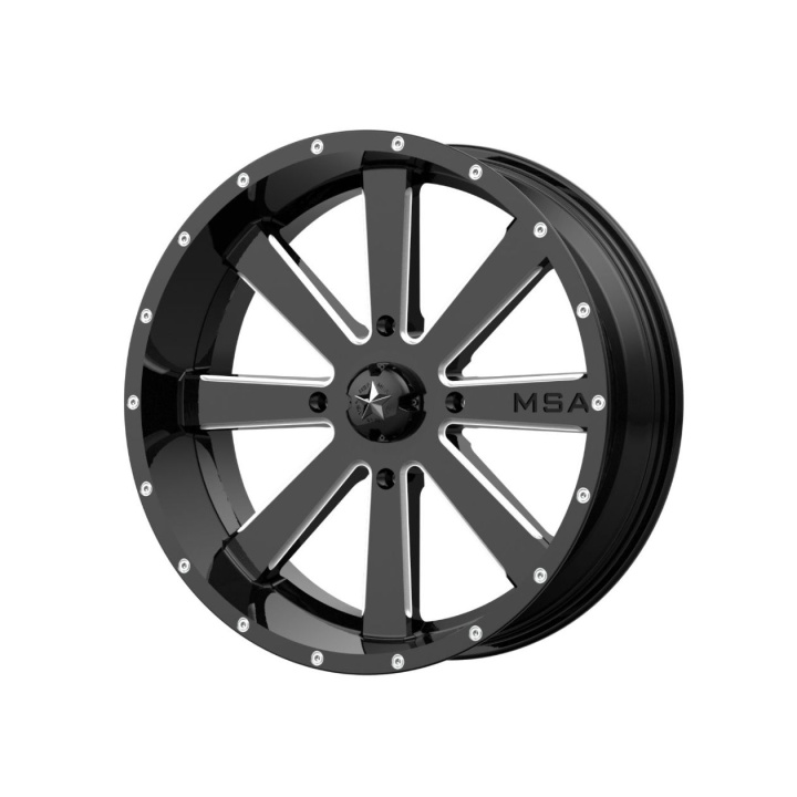 wlp-M34-020737M MSA Offroad Wheels Flash 20X7 ET0 4X137 112.00 Gloss Black Milled