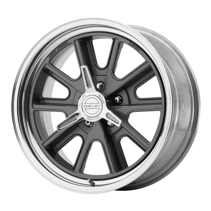 wlp-VN427870XX American Racing Vintage Shelby Cobra 18X7 ETXX BLANK 83.06 Two-Piece Mag Gray Center Polished Barrel